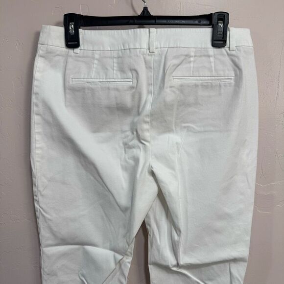 Talbots Lace up Slim Ankle White High Waisted Pants - Picture 4 of 6